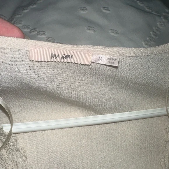 White Embellished Peplum Blouse with Bib Collar - Picture 4 of 4